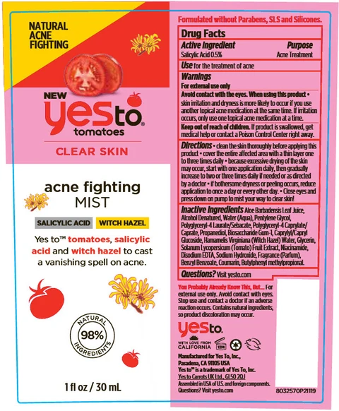 Yes To Tomatoes Acne Fighting Mist packaging