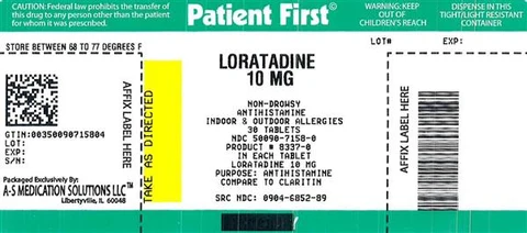 Loratadine packaging