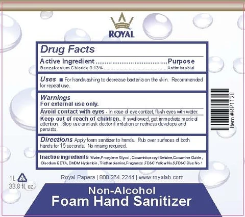 Royal Non-Alcohol Foam Hand Sanitizer packaging