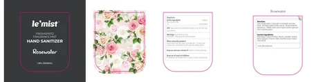 Rosewater Hand Sanitizer packaging