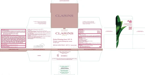 CLARINS - EXTRA-FIRMING JOUR SPF 15 - Wrinkle, Firming Day all skin types - Broad Spectrum SPF 15 Sunscreen 포장