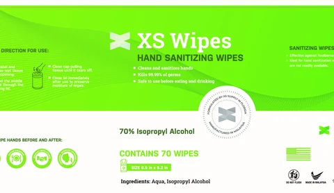 XS Wipe packaging