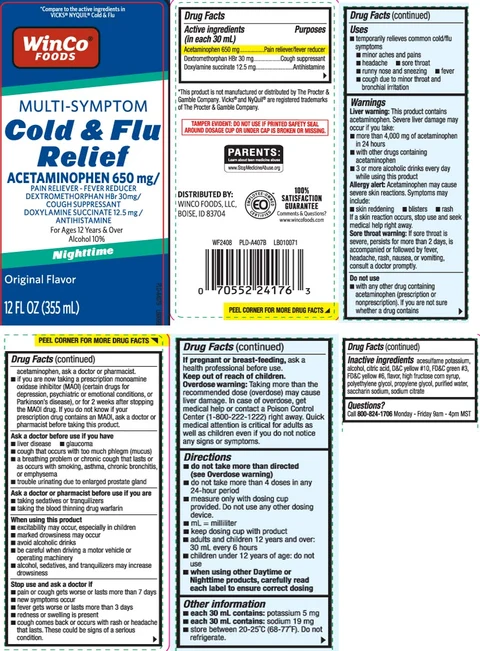 Cold and Flu ReliefMulti Symptom Nighttime 포장