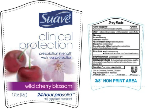 SuaveClinical Protection Wild Cherry Blossom Antiperspirant and Deodorant 포장