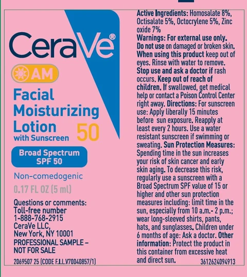 CeraVe AM Facial Moisturizing Broad Spectrum SPF 50 Sunscreen 포장