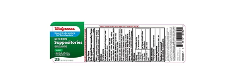 Walgreens Adult Glycerin Laxative packaging