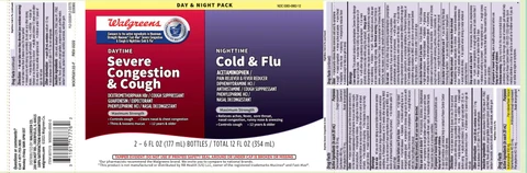 Daytime Mucus Relief Severe Congestion and Cough and Nighttime Cold and FluMaximum Strength 포장