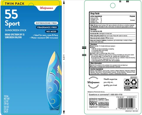 Walgreens SPF55 Sunscreen Reef-Conscious Formula packaging