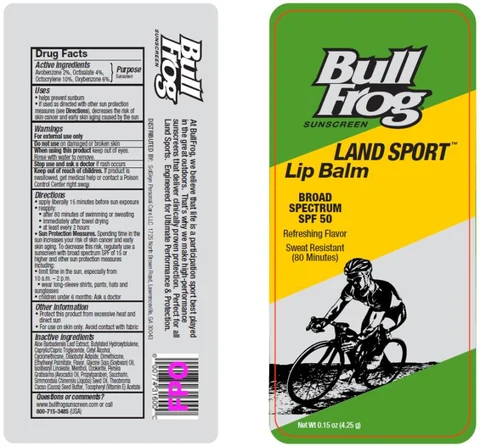 BullFrog Land Sport SPF 50 Lip Balm packaging