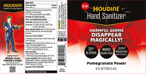 Houdini Hand Sanitizer Pomegranate Power 포장