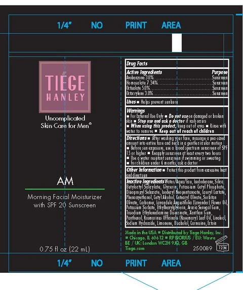 Tiege Hanley AM Morning Facial Moisturizer with SPF 20 packaging