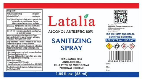 Latalia Alcohol Antiseptic 80% Sanitizing packaging