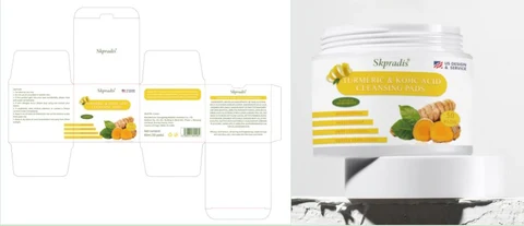 Skpradis TURMERIC KOJIC ACID CLEANSING PADS packaging