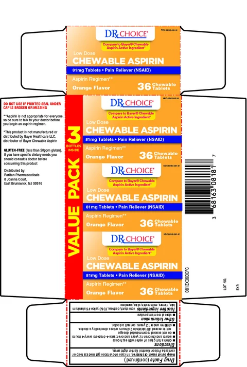 Chewable Adult Low Dose Aspirin packaging