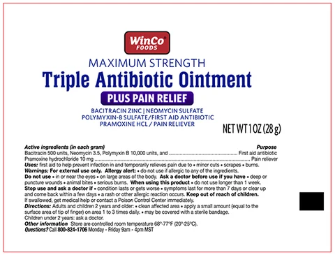 WinCo Maximum Strength Triple Antibiotic packaging