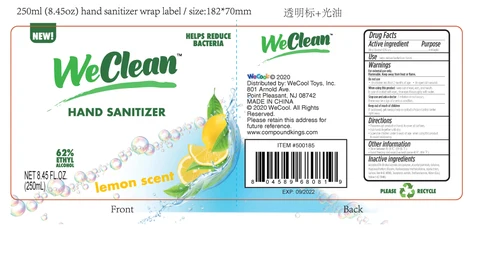 WeClean Hand Sanitizer Lemon Scent packaging