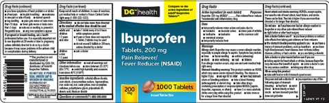 dg health ibuprofen packaging