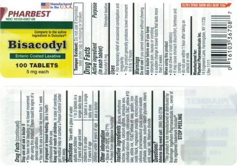 Bisacodyl 포장