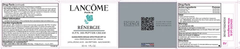 Lancome Paris Renergie HPN 300 Peptide Broad Spectrum SPF 25 Sunscreen packaging