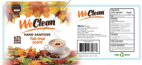 WeClean Hand Sanitizer fall chai scent packaging