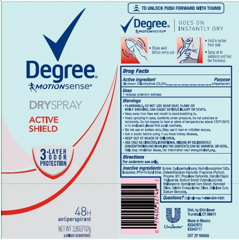 Degree for Women Motionsense Active Shield Antiperspirant 포장