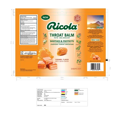 Throat Balm Caramel Pectin packaging