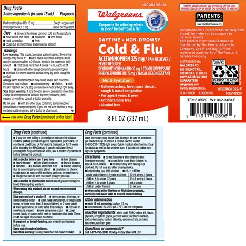 Cold and Flu Relief 포장