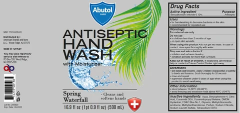Abutol ANTISEPTIC HAND WASH Spring Waterfall packaging