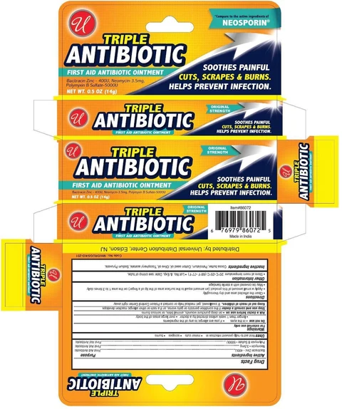 Triple Antibiotic First Aid packaging