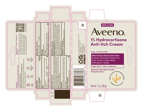 Aveeno 1% Hydrocortisone Anti-Itch Cream 포장