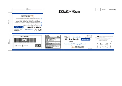 Sol-M Alcohol Swabs Large Non-Sterile 포장