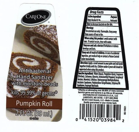 CAREONEANTIBACTERIAL HAND SANITIZER PUMPKIN ROLL packaging
