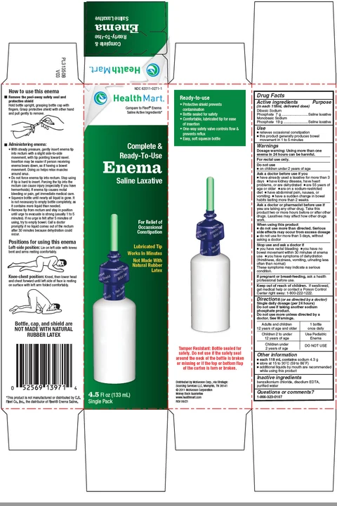 HealthMart Saline Single Laxative packaging