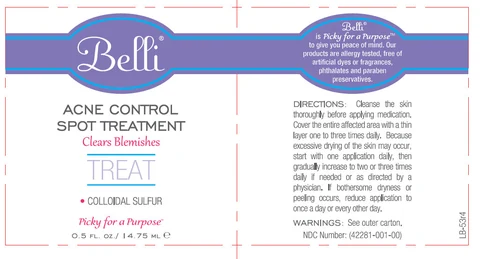 Belli Acne Control Spot Treatment 포장