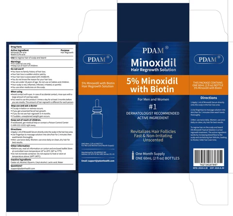 5% Minoxidil Hair Regrowth Solution With Biotin 포장
