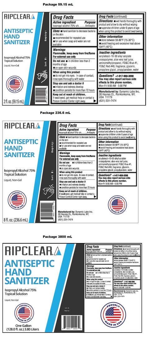 RIPCLEAR ANTISEPTIC HAND SANITIZER 포장
