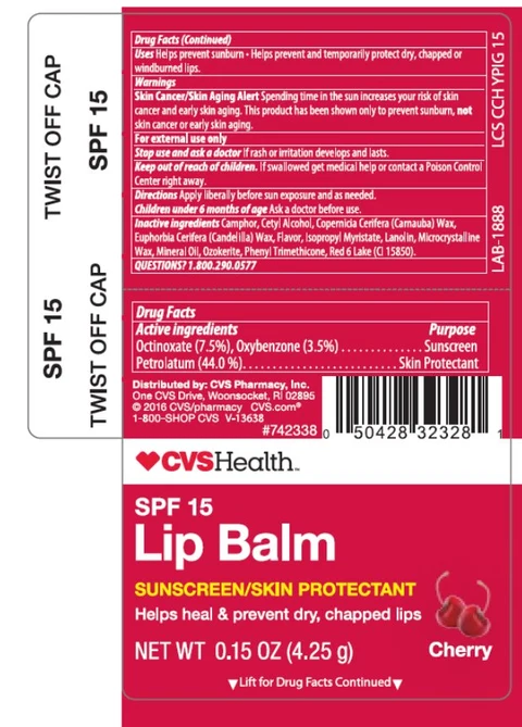 CVS Health Cherry SPF 15 Lip Balm packaging