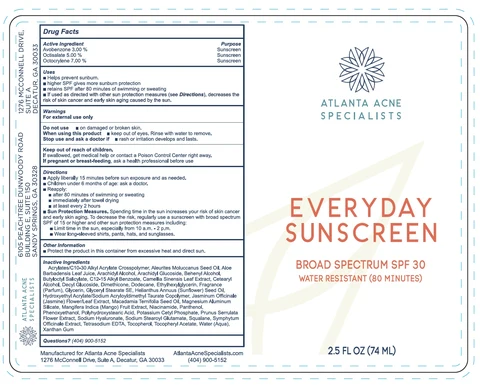 Atlanta Acne Specialist Everyday Sunscreen SPF 30 포장