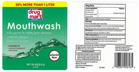 DISCOUNT DRUG MARTSPRING MINT MOUTHWASH 포장