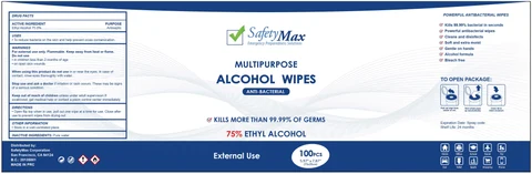 SafetyMax Alcohol wipes 포장