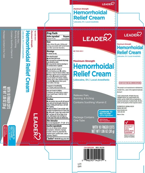 Leader Maximum Strength Hemorrhoidal Relief packaging