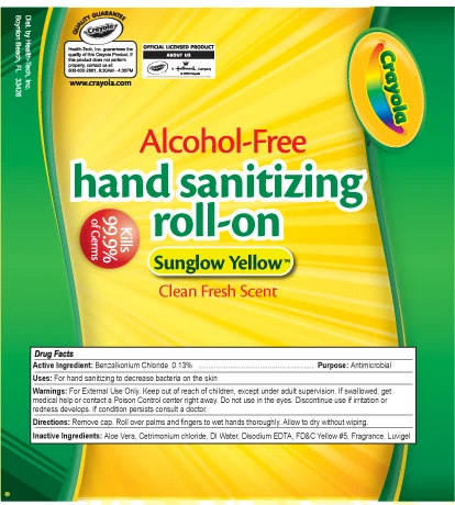 Crayola Sunglow Yellow Roll On Hand Sanitizer 포장