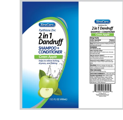 XtraCare 2 in 1 Hair Cleanse and ConditionGreen Apple packaging