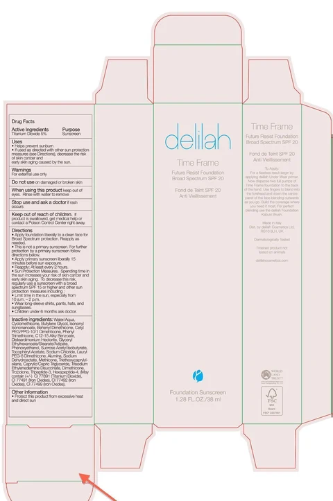 Time Frame Future Resist Foundation Broad Spectrum SPF 20Delilah Cosmetics packaging