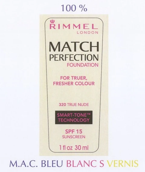 Rimmel LondonMatch Perfection Foundation - True Nude (320) packaging
