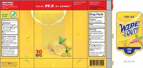 Antibacterial Wipes 포장