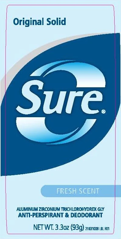 Sure Original Solid Fresh Scent 포장
