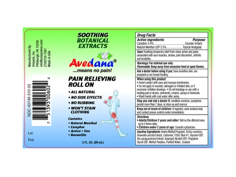 Avedana Pain Relieving Roll On 포장
