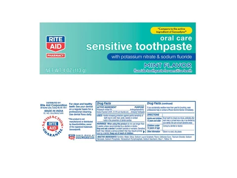 Rite Aid Sensitive Mint packaging