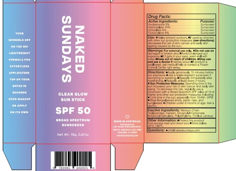 CLEAR GLOW BROAD SPECTRUM SUNCREEN SPF 50 packaging